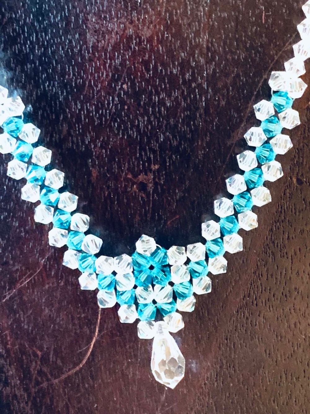 Handmade Swarovski crystal princess necklace - Picture 3 of 7